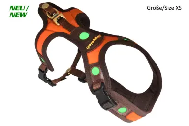 Dog Harness FOLLOW "Light" LICHTBLICK Orange-Brown