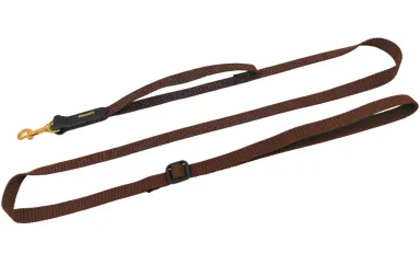 Führleine FLOTT in braun mit Messingkarabiner und verstellbarer Handschlaufe